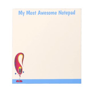 Funny, Cute, Colorful, Cartoon Notepad