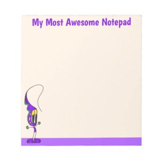 Funny, Cute, Colorful, Cartoon Notepad