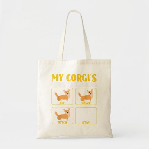 Funny cute corgi guide to training mom dad corgi w tote bag