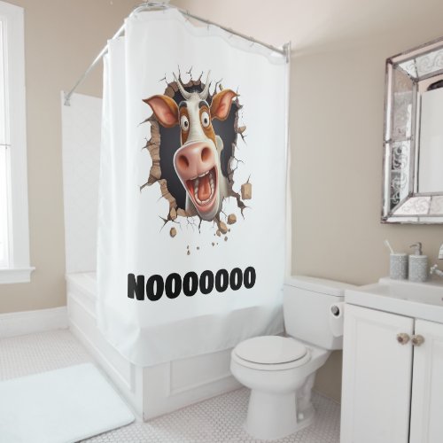 Funny cute cow face country humour farmers shower curtain