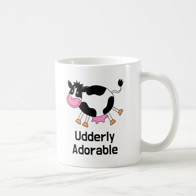 Funny Cute Cow Pun Cartoon Design Coffee Mug (Right)