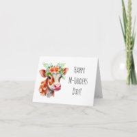 Funny Cute Cow Pun Mother's Day Card