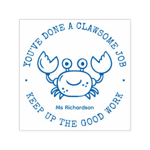 Funny Cute Crab Pun Awesome Job Teacher Praise Self-inking Stamp