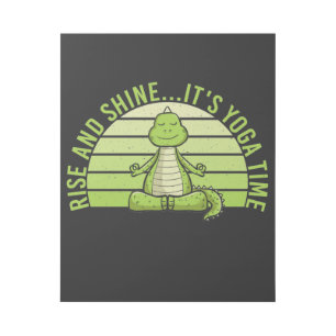 Funny cute crocodile doing yoga. funny yoga quotes gallery wrap