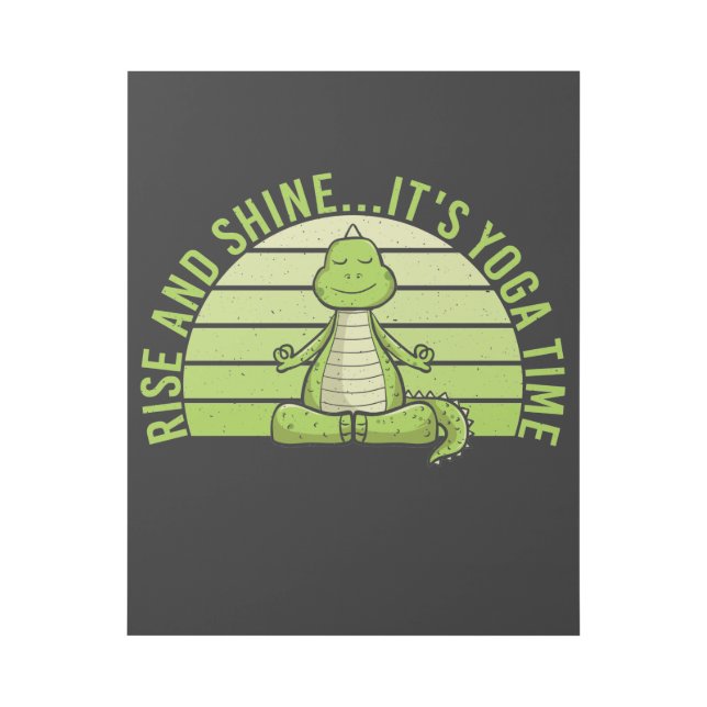 Funny cute crocodile doing yoga. funny yoga quotes gallery wrap (Front)