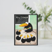 Funny Cute Crow Teacher Students Class postcard V2 (Standing Front)