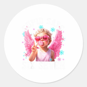 Funny Cute Cud Says Six Seven Valentine's Day 67 M Classic Round Sticker