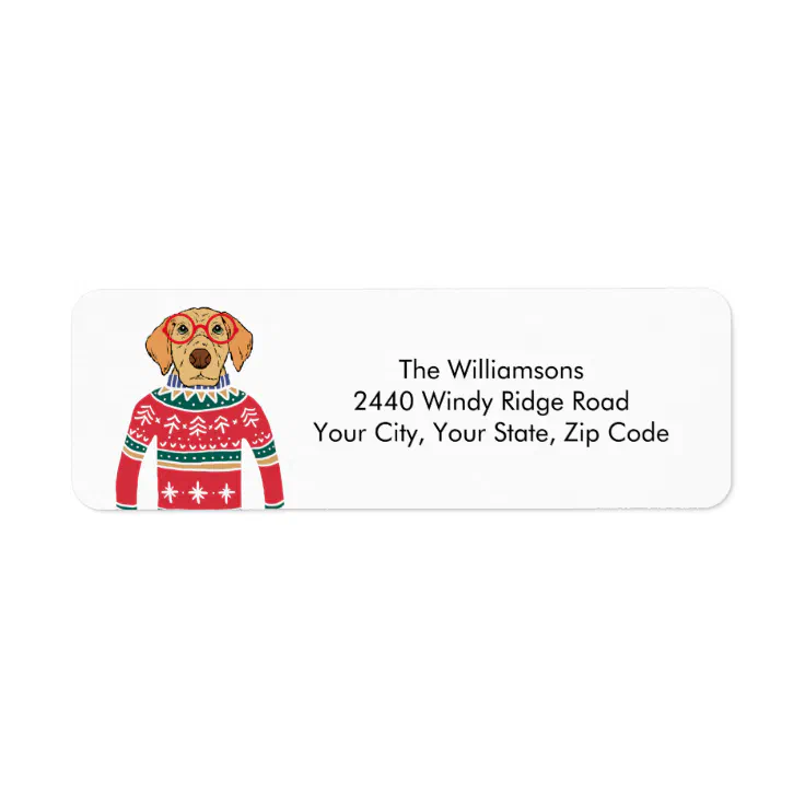 Funny Cute Custom Dog Lover Ugly Christmas Return Label | Zazzle