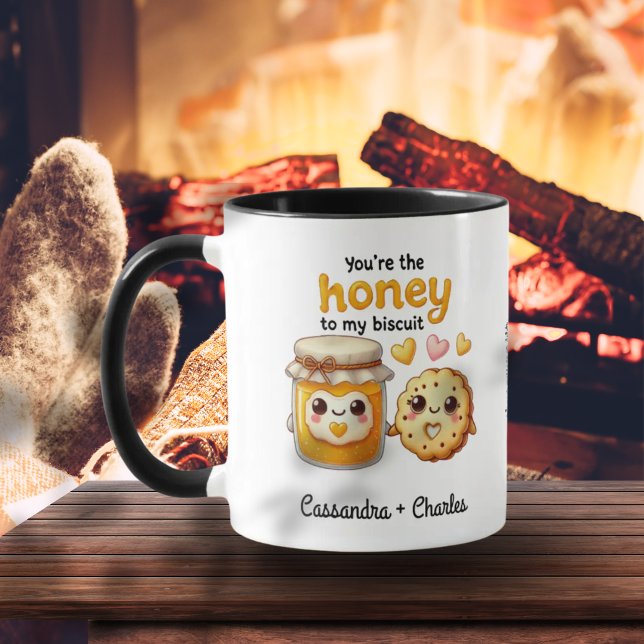 Funny & Cute Customized "Honey to My Biscuit" Mug (Funny & Cute Customized "Honey to My Biscuit" Mug)