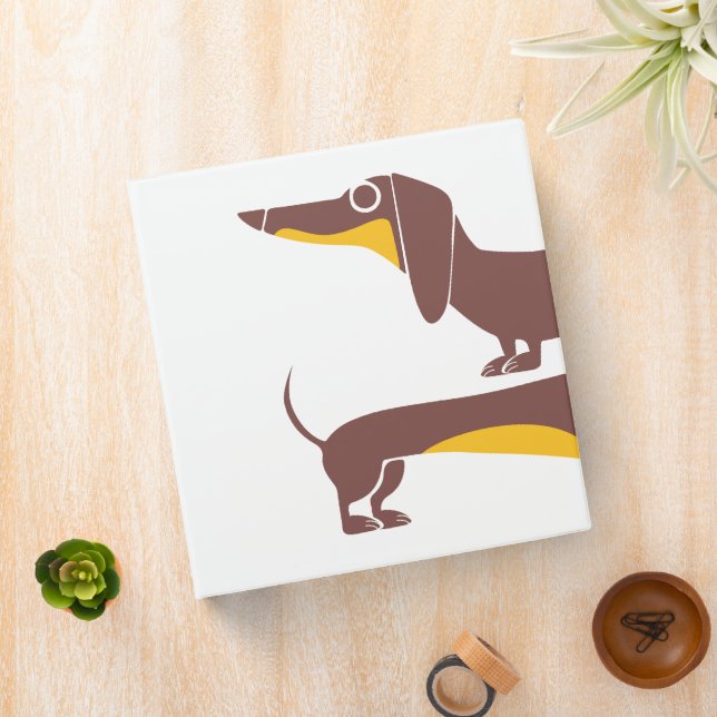 Funny cute dachshund for long dog parent 3 ring binder (In Situ)