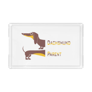 Funny cute dachshund for long dog parent acrylic tray