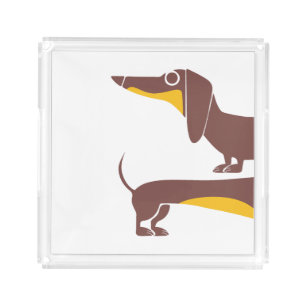 Funny cute dachshund for long dog parent acrylic tray