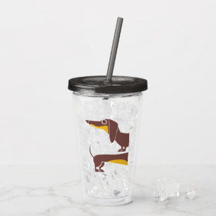 Funny cute dachshund for long dog parent acrylic tumbler
