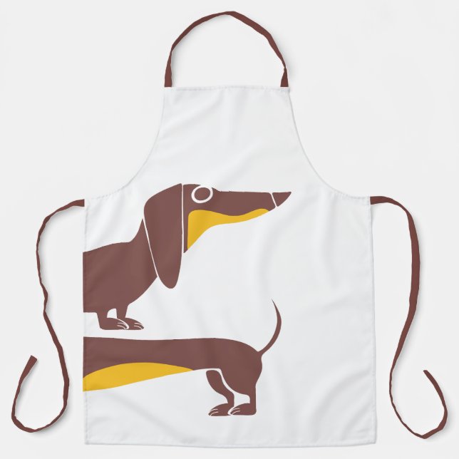 Funny cute dachshund for long dog parent apron (Front)