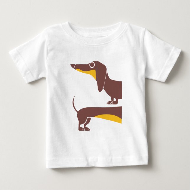 Funny cute dachshund for long dog parent baby T-Shirt (Front)
