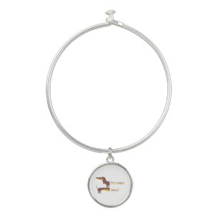 Funny cute dachshund for long dog parent bangle bracelet