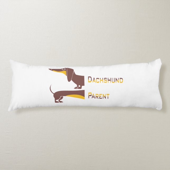 Funny cute dachshund for long dog parent body pillow (Front)