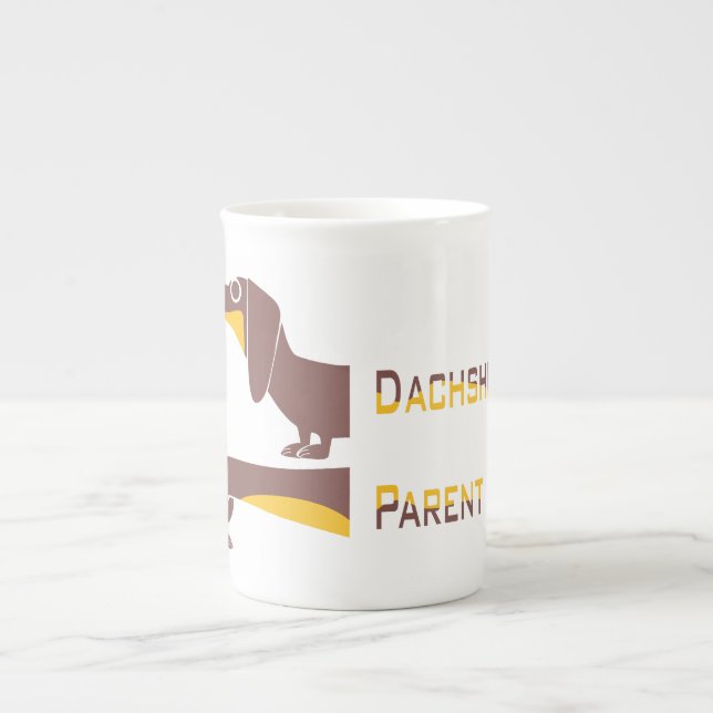 Funny cute dachshund for long dog parent bone china mug (Front)