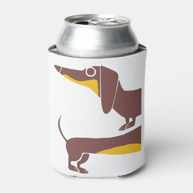 Funny cute dachshund for long dog parent can cooler (Can Front)
