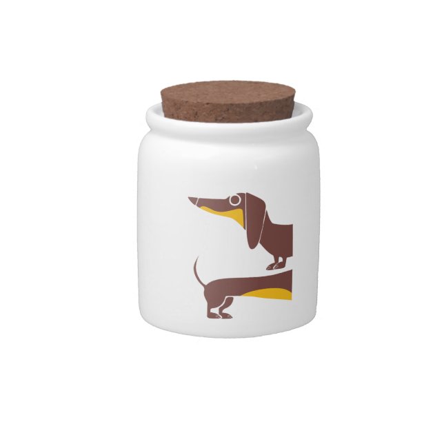 Funny cute dachshund for long dog parent candy jar (Front)