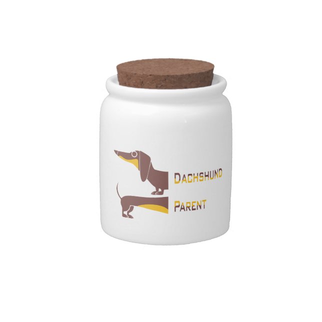 Funny cute dachshund for long dog parent candy jar (Front)