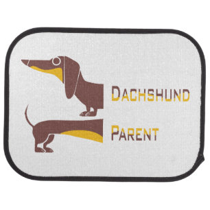 Funny cute dachshund for long dog parent car floor mat