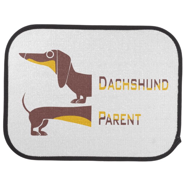 Funny cute dachshund for long dog parent car floor mat (Rear)