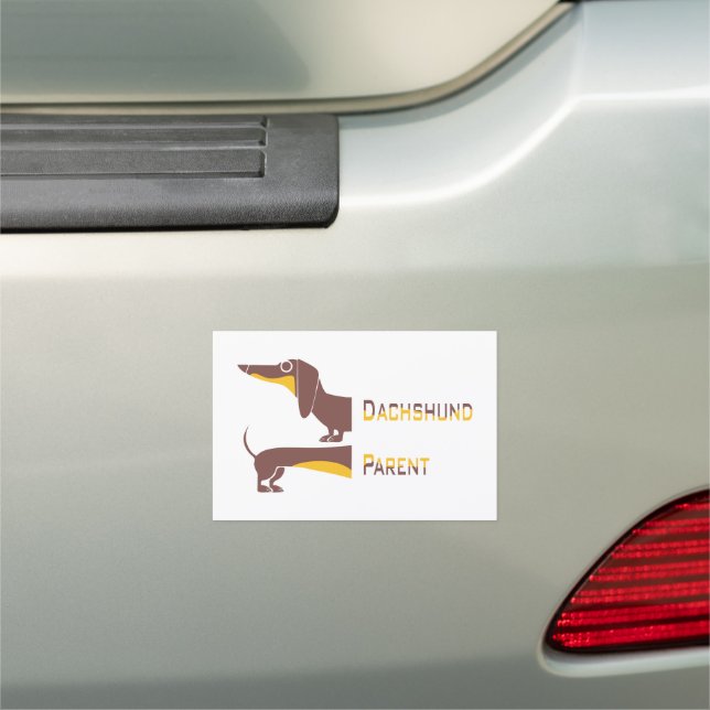Funny cute dachshund for long dog parent car magnet (In Situ)