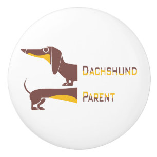 Funny cute dachshund for long dog parent ceramic knob