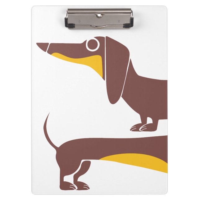 Funny cute dachshund for long dog parent clipboard (Front)