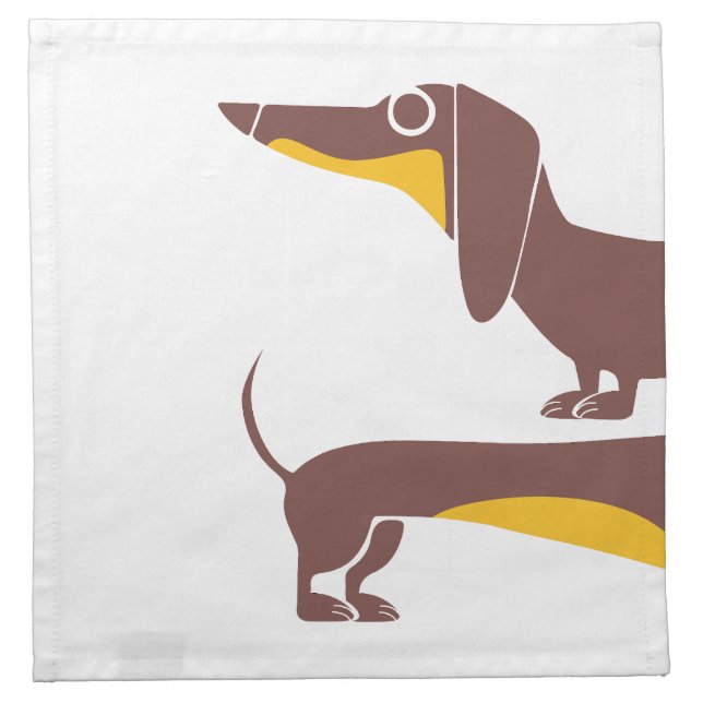 Funny cute dachshund for long dog parent cloth napkin (Front)