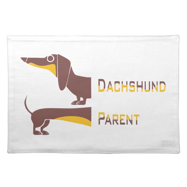 Funny cute dachshund for long dog parent cloth placemat (Front)