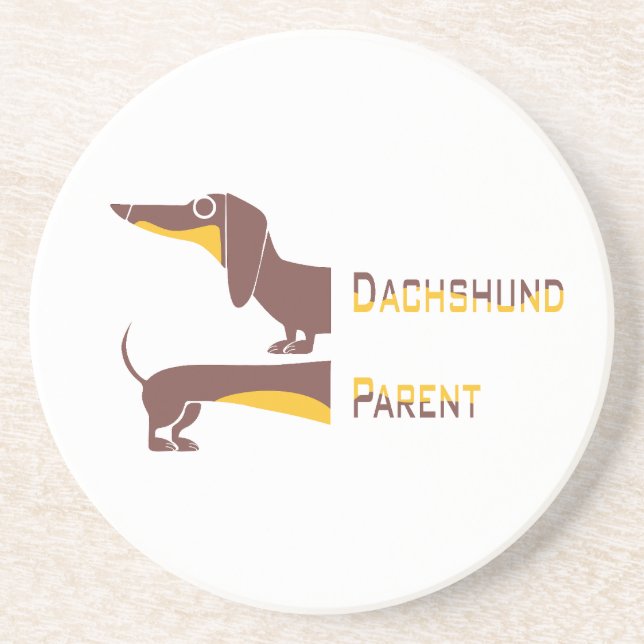 Funny cute dachshund for long dog parent coaster (Front)