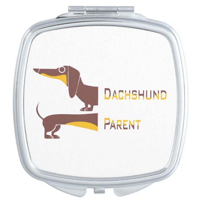 Funny cute dachshund for long dog parent compact mirror (Front)