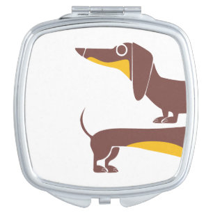 Funny cute dachshund for long dog parent compact mirror