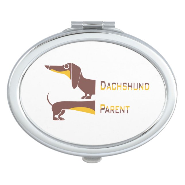 Funny cute dachshund for long dog parent compact mirror (Front)