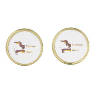 Funny cute dachshund for long dog parent cufflinks