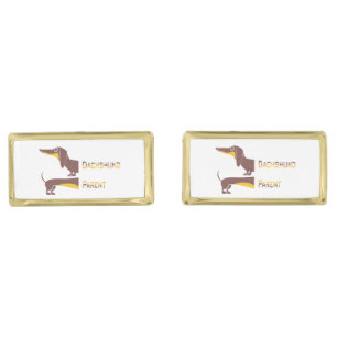 Funny cute dachshund for long dog parent cufflinks