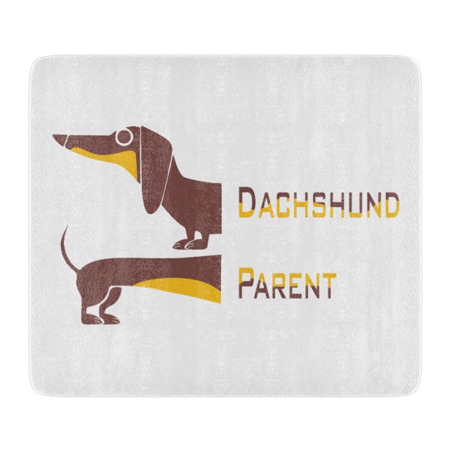 Funny cute dachshund for long dog parent cutting board (Front)