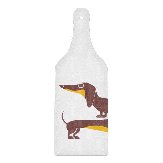 Funny cute dachshund for long dog parent cutting board (Front)