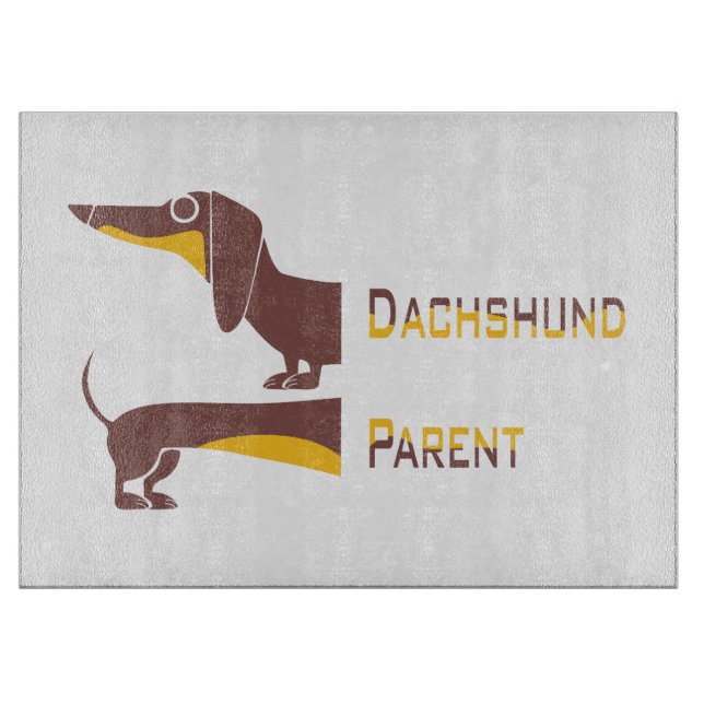 Funny cute dachshund for long dog parent cutting board (Front)