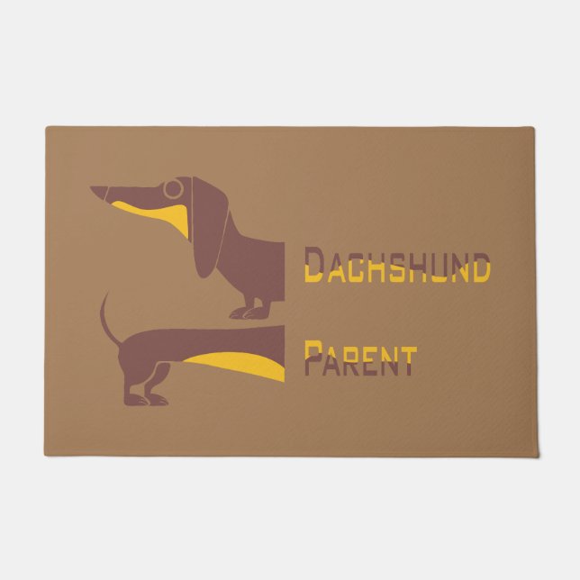 Funny cute dachshund for long dog parent doormat (Front)