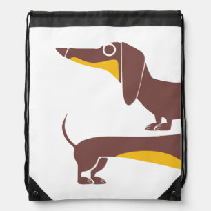 Funny cute dachshund for long dog parent drawstring bag
