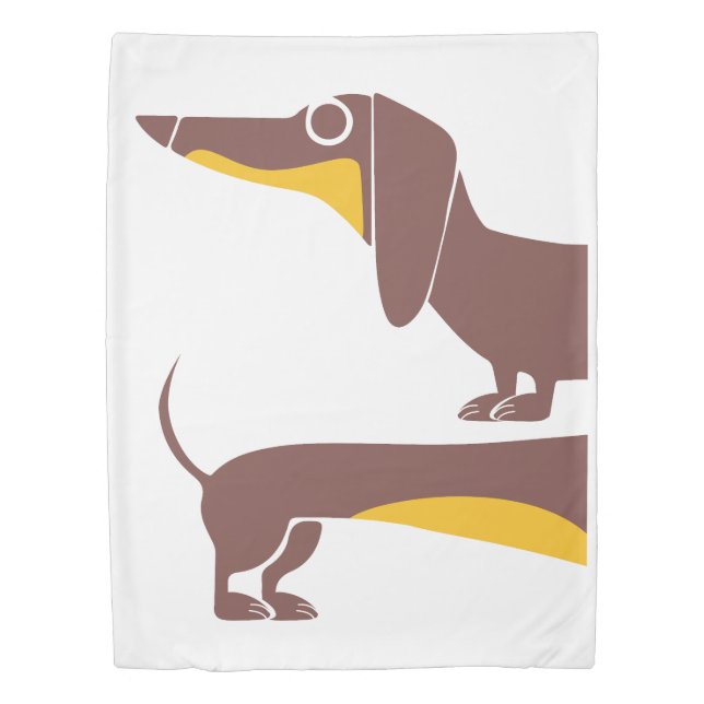 Funny cute dachshund for long dog parent duvet cover (Front)