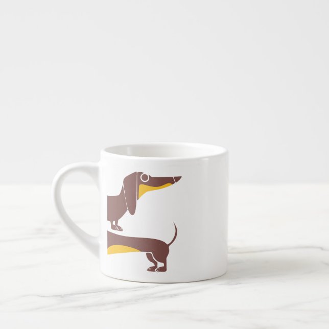Funny cute dachshund for long dog parent espresso cup (Left)