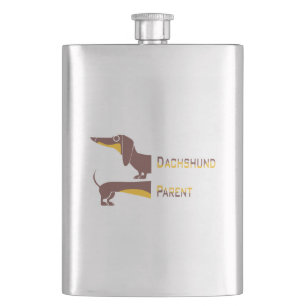 Funny cute dachshund for long dog parent flask