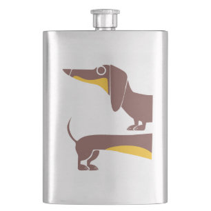 Funny cute dachshund for long dog parent flask