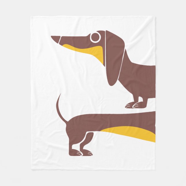 Funny cute dachshund for long dog parent fleece blanket (Front)