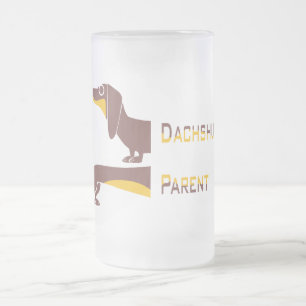 Funny cute dachshund for long dog parent frosted glass beer mug
