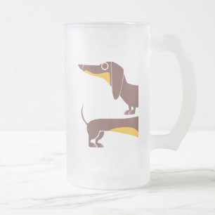 Funny cute dachshund for long dog parent frosted glass beer mug